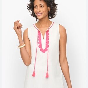 Appliquéd Tassel poplin tunic